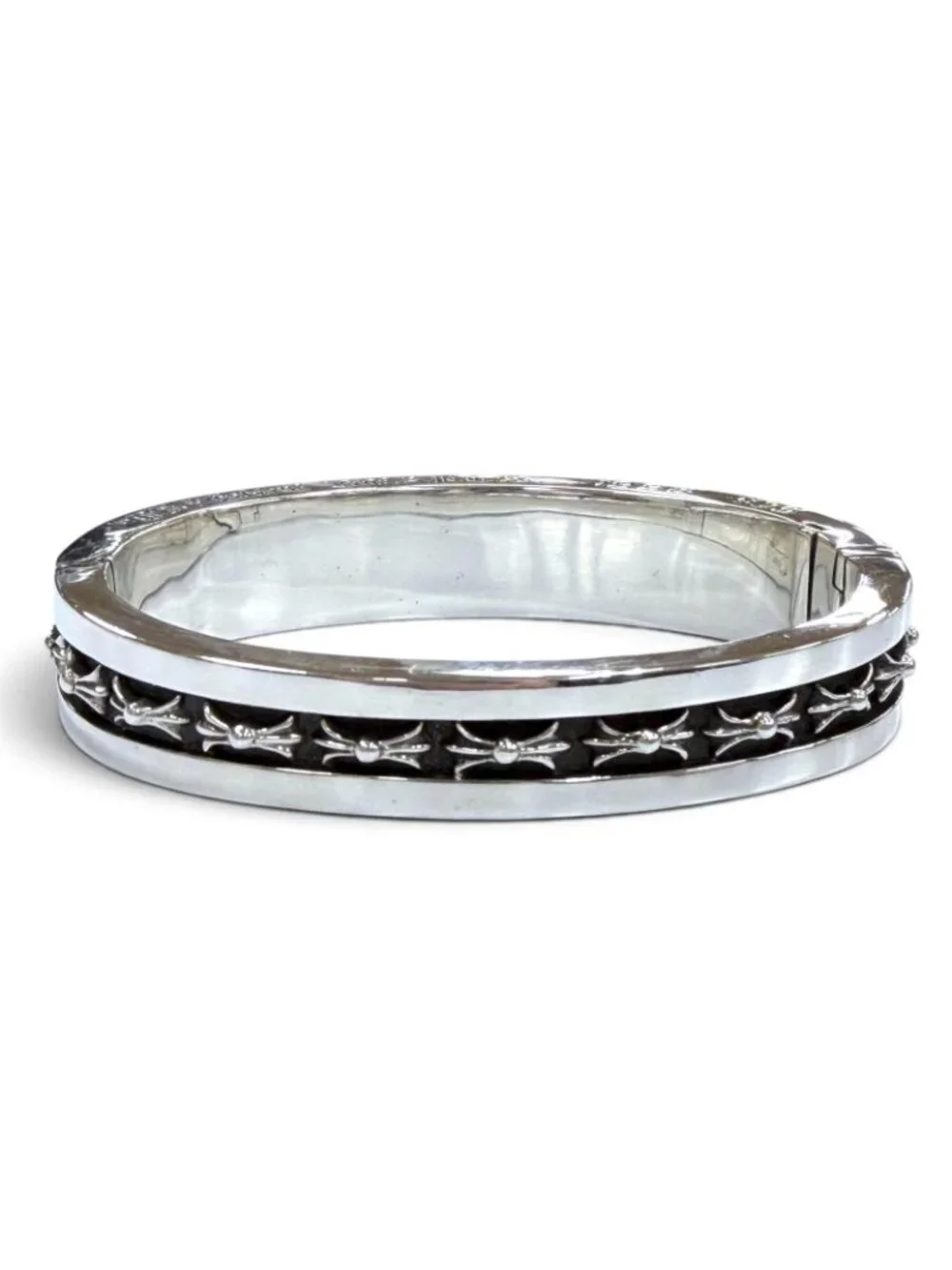 Chrome Hearts Narrow Band CH Plus Bangle CH 925 Sterling Silver Bracelet